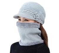 Generisch Berretto invernale da donna in pile con cappello invernale da donna, cappello invernale da donna Middle and Old Warm Earmuff, grigio., Taglia unica