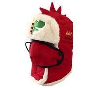 Generisch Berretto invernale per bambini con foulard coordinato e paraorecchie, antivento, ideale per il freddo, pattinaggio all'aperto, per ragazzi e ragazze, Colore: rosso, 3-11 Jahre