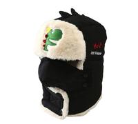 Generisch Berretto invernale per bambini con foulard coordinato e paraorecchie, antivento, ideale per il freddo, pattinaggio all'aperto, per ragazzi e ragazze, Nero , 3-11 Jahre