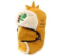 Generisch Berretto invernale per bambini con foulard coordinato e paraorecchie, antivento, ideale per il freddo, pattinaggio all'aperto, per ragazzi e ragazze, giallo., 3-11 Jahre