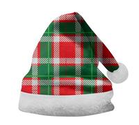 Generisch Berretto natalizio stampato con busta spessa, unisex, per bambini e adulti, accessorio festivo per feste, berretto double face (verde, M)