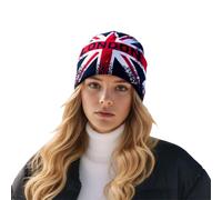 Generisch Berretto unisex lavorato a maglia con orecchie invernali Caldo design nazionale per un comodo copricapo nella stagione fredda, ideale per le attività all'aperto quotidiane., Blu, Taglia