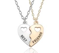 Generisch BFF - 2 collane dell'amicizia, migliori amici per ragazze, regalo di compleanno (oro argento)