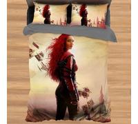 Generisch Biancheria da letto per bambini Descendant The Rise of Red in microfibra, copripiumino 135 x 200 cm e 2 federe, articolo per tifosi, set di biancheria da letto per figlia, regalo