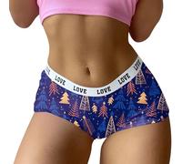 Generisch Biancheria intima da donna stampata come abbigliamento festivo morbido confortevole con vita bassa in stile bikini per uso quotidiano, Blu, S