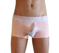 Generisch Biancheria intima da uomo con elefante con sacchetto di bulge, pantaloni a forma di elefante, retrò, biancheria intima erotica, traspirante, in cotone, con elefante proboscide, Colore: rosa