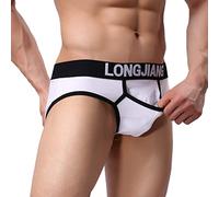 Generisch Biancheria intima da uomo traspirante, casual, design diviso, comode e solide per una libertà di movimento ottimale quotidiana, bianco, L