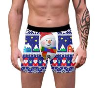 Generisch Biancheria intima di media lunghezza con stampa cartoni animati, perfetta per le vacanze, comfort nella vita di tutti i giorni, Blu, S