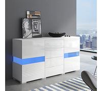 Generisch Bianco lucido credenza armadio armadio armadio unità con 16 colori luci LED per sala da pranzo soggiorno