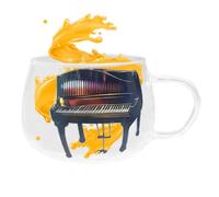 Generisch Bicchiere da caffè per pianoforte in - Bicchiere da acqua per gli amanti della musica - Bicchiere in per soggiorno sala studio, caffè succo di birra latte