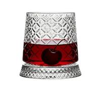 Generisch Bicchiere da whisky rotante con sottobicchiere, Old Fashioned, da caffè Bourbon cocktail, per uomini, papà, marito e