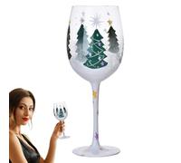 Generisch Bicchieri di Natale, bicchieri da vino di Natale, albero di Natale, Natale, aghi di pino, bicchiere di vetro, decorazione natalizia in vetro, divertente centrotavola per vino, champagne