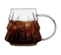 Generisch Bicchieri di Natale trasparenti resistenti al calore | Bicchieri da tè a forma di albero di Natale per cucina, casa, bar, feste, vacanze, succhi, latte, caffè, cocktail, vino