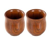 Generisch Bicchieri in legno per bevande, set da 2 bicchieri in legno retrò, tradizionali per acqua, sia per bar, bar, caffè, caffè, caffè, caffè, caffè, caffè, latte, latte, vino, anche per cucina