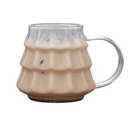 Generisch Bicchieri natalizi resistenti al calore in con manico | Tazza da caffè in vetro con albero di Natale per cucina, casa, bar, feste, vacanze, caffè, latte, succo, latte, cocktail