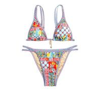Generisch Bikini da donna, in due pezzi, in stile boho, per nuotare, prendere il sole, BU1, L