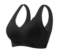 Generisch Bikini donna senza cuciture reggiseno da donna in seta di ghiaccio con sensazione di freddo, sottile, morbido tenuta, traspirante, comodo, a coppa fissa Lift recensioni, Nero , L