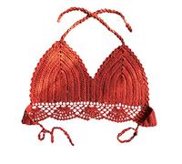 Generisch Bikini donna snellente donna plus size stampa accappatoio costumi da bagno costumi da bagno vestiti frontali imbottiti, Rosso anguria., M