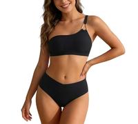 Generisch Bikini sexy da donna, costume da bagno con top con allacciatura al collo e perizoma micro mini allacciatura al collo, costume da bagno regolabile, body erotico da donna, 01 nero, L