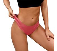Generisch Bikini sexy senza cuciture da donna, morbido elastico, slip invisibile, senza biancheria intima hipster visibile, Rosso anguria., M