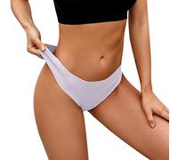 Generisch Bikini sexy senza cuciture da donna, morbido elastico, slip invisibile, senza biancheria intima hipster visibile, grigio., S