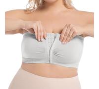 Generisch Bikini top reggiseno con chiusura frontale per comfort nella vita di tutti i giorni nel tempo libero, abbigliamento da donna, bianco, 4XL