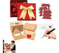 Generisch Blank Note Cards and Envelopes, DIY Love Notes Box, Mini Blank Cards & Envelopes for Him/Her, Valentine's Day Love Card, Cute Romantic Love Letter Envelope (30 pezzi)