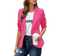 Generisch Blazer, giacca da donna elegante, casual, a maniche lunghe, con risvolto, da ufficio, da lavoro, oversize, blazer, Rosa chiaro., L