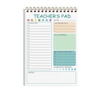 Generisch Blocco note educativo - Blocco note organizzato per insegnanti | 50 fogli per appunti per il lavoro | Pad per pianificatore scolastico | Twin Coil Binding Daily Planner per la scuola