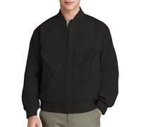 Generisch Blouson - Giacca da uomo con colletto alto, leggera, da montagna, basic, traspirante, per l'autunno, per lo sport, Nero , 3XL