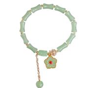 Generisch Blu Frasi Pietre Elastiche Anelli Giada Bracciale Verde Giada Bead Elastic Bracciale Giada Bracciale Gioielli Per Donne Messaggio Impilabile Uomo Anelli, Taglia unica, Vetro