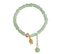 Generisch Blu Frasi Pietre Elastiche Anelli Giada Bracciale Verde Giada Bead Elastic Bracciale Giada Bracciale Gioielli Per Donne Messaggio Impilabile Uomo Anelli, Taglia unica, Vetro