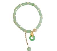 Generisch Blu Frasi Pietre Elastiche Anelli Giada Bracciale Verde Giada Bead Elastic Bracciale Giada Bracciale Gioielli Per Donne Messaggio Impilabile Uomo Anelli, Taglia unica, Vetro