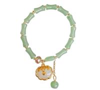 Generisch Blu Frasi Pietre Elastiche Anelli Giada Bracciale Verde Giada Bead Elastic Bracciale Giada Bracciale Gioielli Per Donne Messaggio Impilabile Uomo Anelli, Taglia unica, Vetro