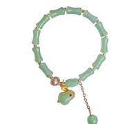 Generisch Blu Frasi Pietre Elastiche Anelli Giada Bracciale Verde Giada Bead Elastic Bracciale Giada Bracciale Gioielli Per Donne Messaggio Impilabile Uomo Anelli, Taglia unica, Vetro