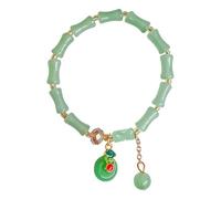 Generisch Blu Frasi Pietre Elastiche Anelli Giada Bracciale Verde Giada Bead Elastic Bracciale Giada Bracciale Gioielli Per Donne Messaggio Impilabile Uomo Anelli, Taglia unica, Vetro