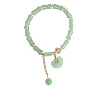 Generisch Blu Frasi Pietre Elastiche Anelli Giada Bracciale Verde Giada Bead Elastic Bracciale Giada Bracciale Gioielli Per Donne Messaggio Impilabile Uomo Anelli, Taglia unica, Vetro