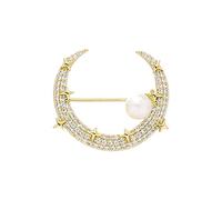 Generisch Blu Stella Spilla Femminilità Perla Accessori Vestito Pin Vestiti Solidi Corsage Fibbia Ago Gioielli Ciotola Gioielli (Oro, Taglia Unica)