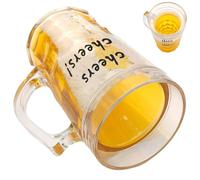 Generisch Boccale per birra, 450 ml, a doppia parete, originale, per vacanze, caffè, feste in piscina, riunioni di famiglia