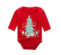 Generisch Body a maniche lunghe per ragazzi con festivo e morbido vestito di Natale My First Christmas Outfit Baby Santa, Rosso 1, 9-12 Mesi