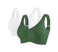 Generisch Body da donna confortevole a coste senza ferretto bralette regolabile imbottito per uso quotidiano 2 pezzi gravidanza vestiti, h, XL