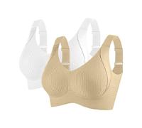Generisch Body da donna confortevole a coste senza ferretto bralette regolabile imbottito per uso quotidiano 2 pezzi gravidanza vestiti, f, 3XL
