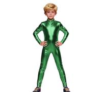 Generisch Body da ginnastica da ragazza, metallizzato, a maniche lunghe, per tutto il corpo, per balletto, per fitness, sport, leotard, per carnevale, feste, spettacoli sul palcoscenico