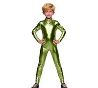 Generisch Body da ginnastica da ragazza, metallizzato, a maniche lunghe, per tutto il corpo, per balletto, per fitness, sport, leotard, per carnevale, feste, spettacoli sul palcoscenico