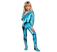 Generisch Body da ginnastica da ragazza, metallizzato, a maniche lunghe, per tutto il corpo, per balletto, per fitness, sport, leotard, per carnevale, feste, spettacoli sul palcoscenico