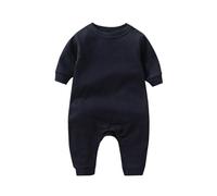 Generisch Body da ragazzo con maniche lunghe con bottoni a pressione sulle spalle, tuta per neonati, neonati, abbigliamento da gioco, abbigliamento morbido per tutti i giorni, Nero , 9-12 Mesi