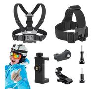Generisch Body Mount Chesty, regolabile Action Camera Chest Strap Harness, Secure Fit for Dynamic Shots, Comfortable Body Phone Holder Kit for Running, Swimming, Hiking, Biking, Adventures