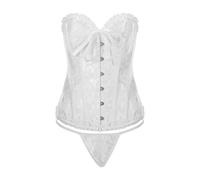 Generisch Body suits, body trainer, corsetti modellanti, ingrandimento del seno, design elegante per diverse occasioni, modellante pronto per le vacanze per tutte le stagioni, bianco, 3XL
