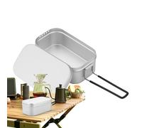 Generisch Boîte Repas En Aluminium Avec Poignée Pliante - Contenant Alimentaire Portable Et Léger Pour Camping Bureau & Randonnée | Couvercle Inclus