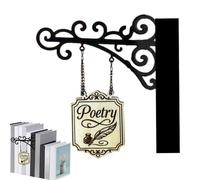 Generisch Book Corner Tavern, 21 x 19 cm, libreria da appendere, divisore per libri di biblioteca, decorazione da parete per la casa, le lezioni di Halloween